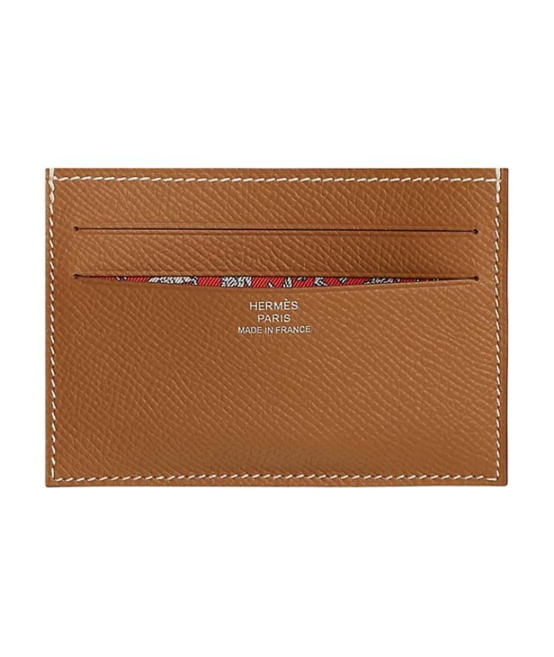 HERMES Коричневый кожаный кардхолдер, фото 1