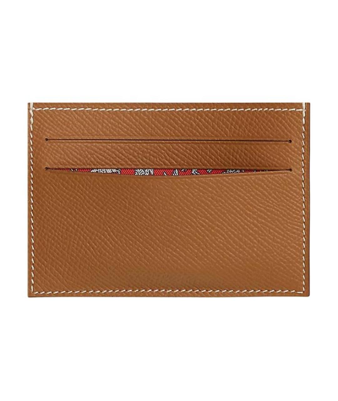 HERMES Коричневый кожаный кардхолдер, фото 2