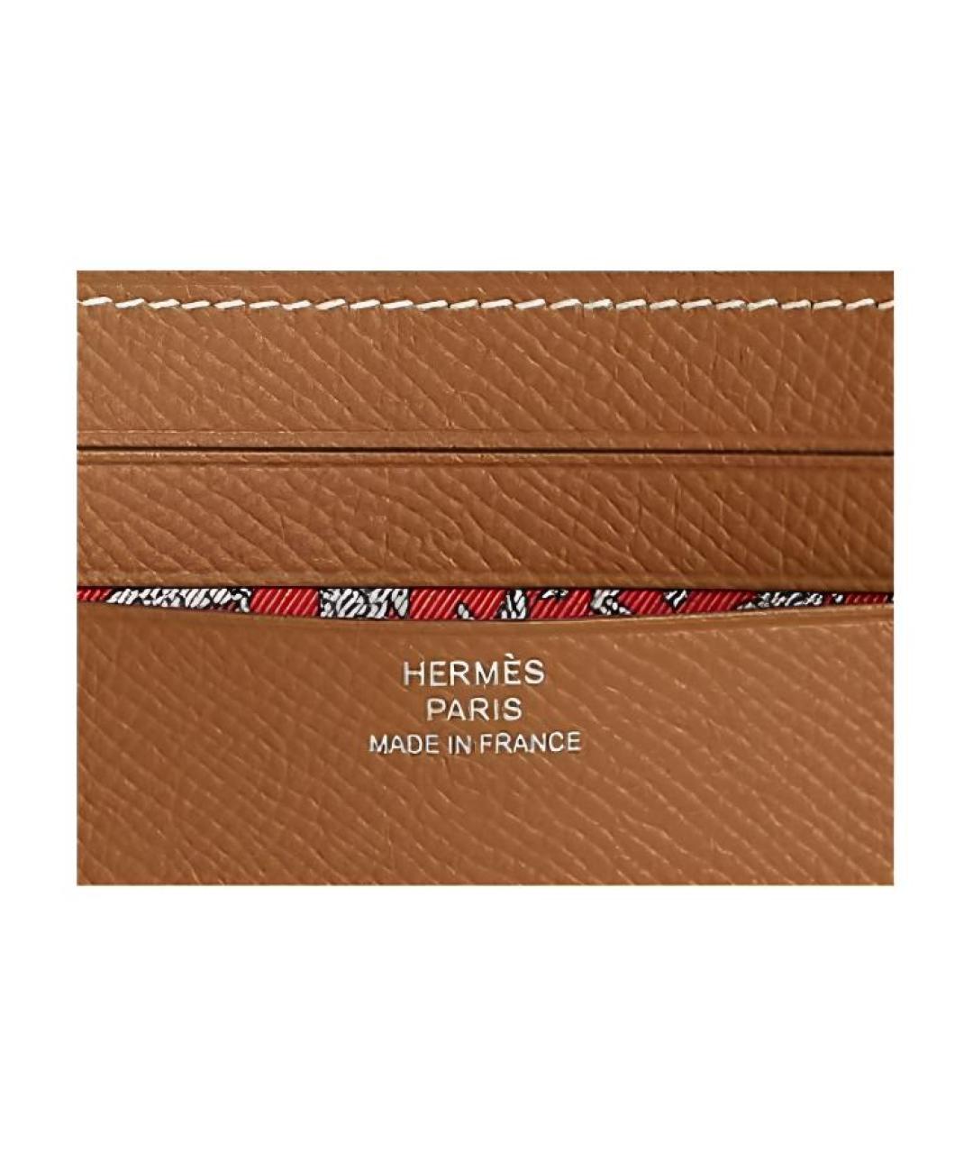 HERMES Коричневый кожаный кардхолдер, фото 3