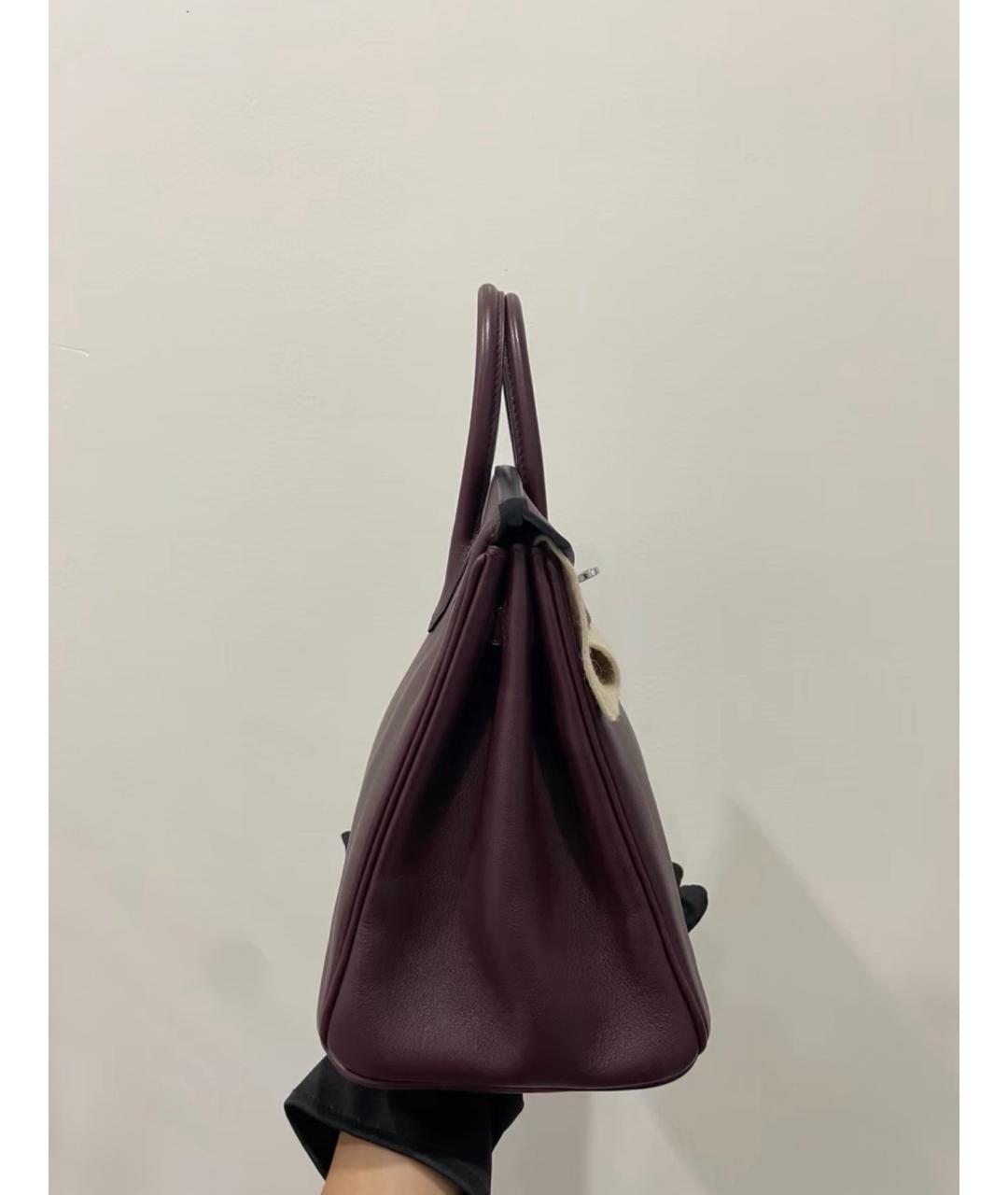 HERMES Фиолетовая кожаная сумка с короткими ручками, фото 5