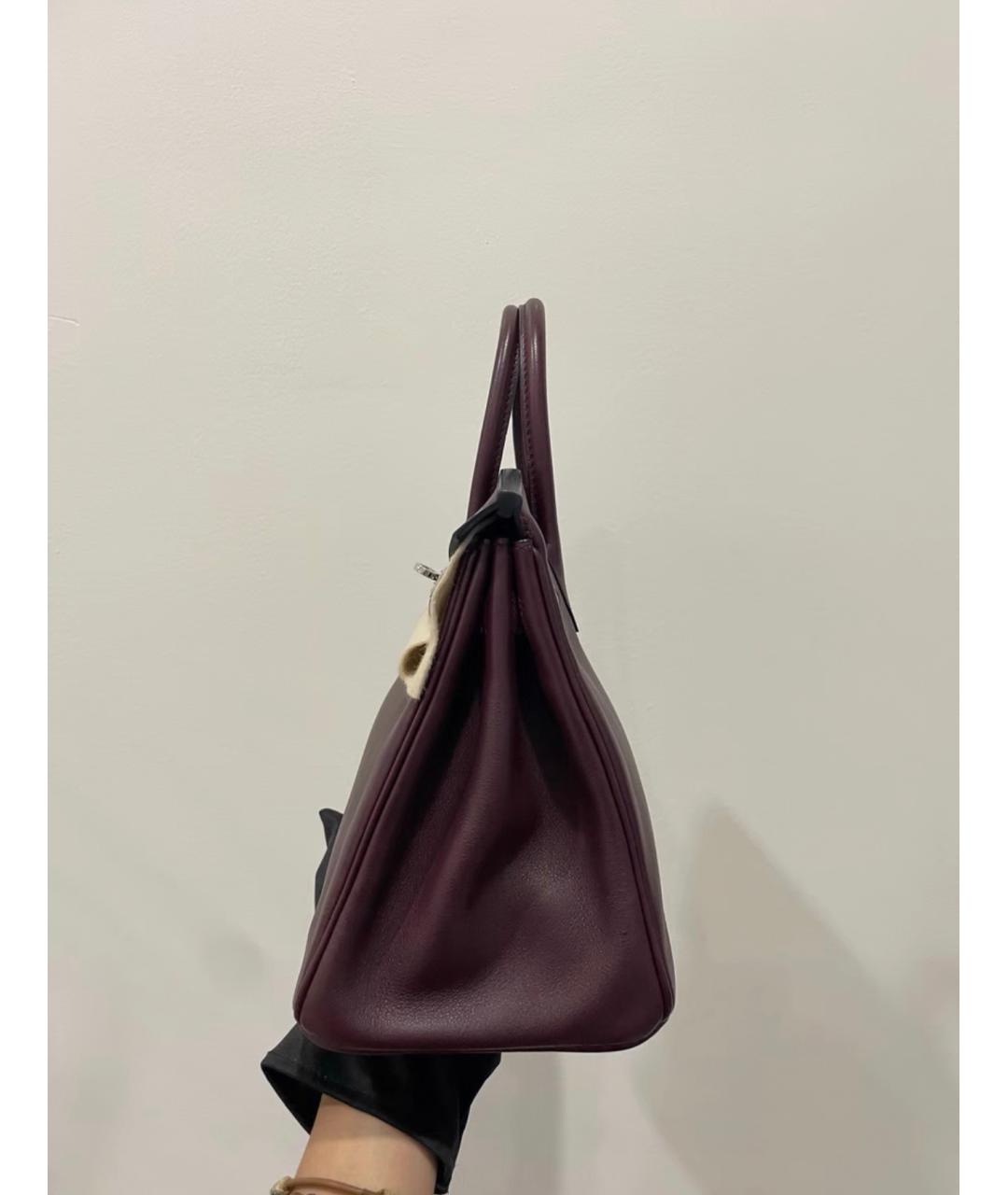 HERMES Фиолетовая кожаная сумка с короткими ручками, фото 6