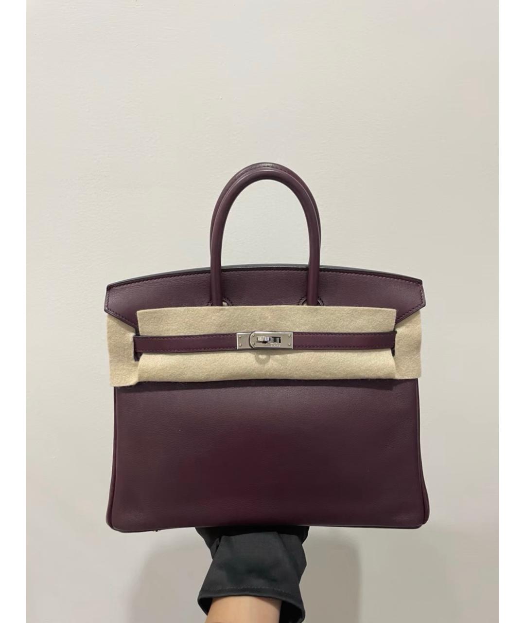 HERMES Фиолетовая кожаная сумка с короткими ручками, фото 3