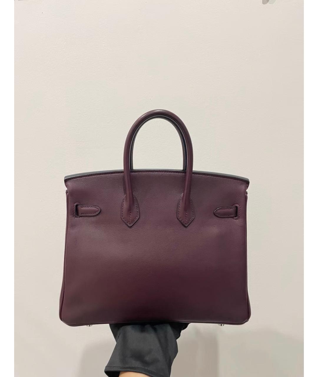 HERMES Фиолетовая кожаная сумка с короткими ручками, фото 4