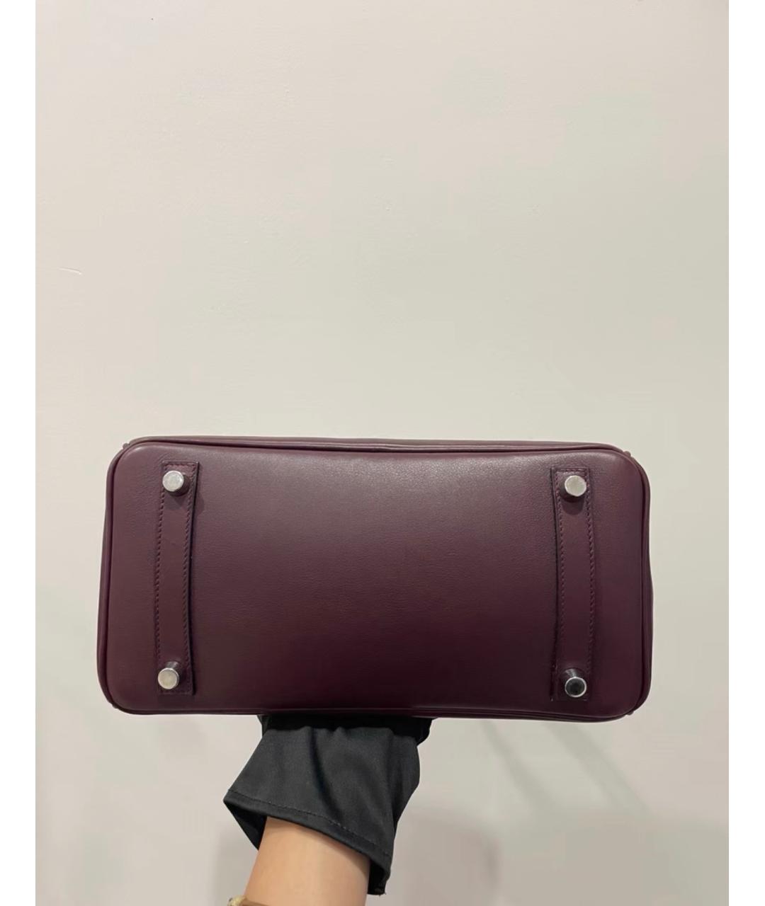 HERMES Фиолетовая кожаная сумка с короткими ручками, фото 7