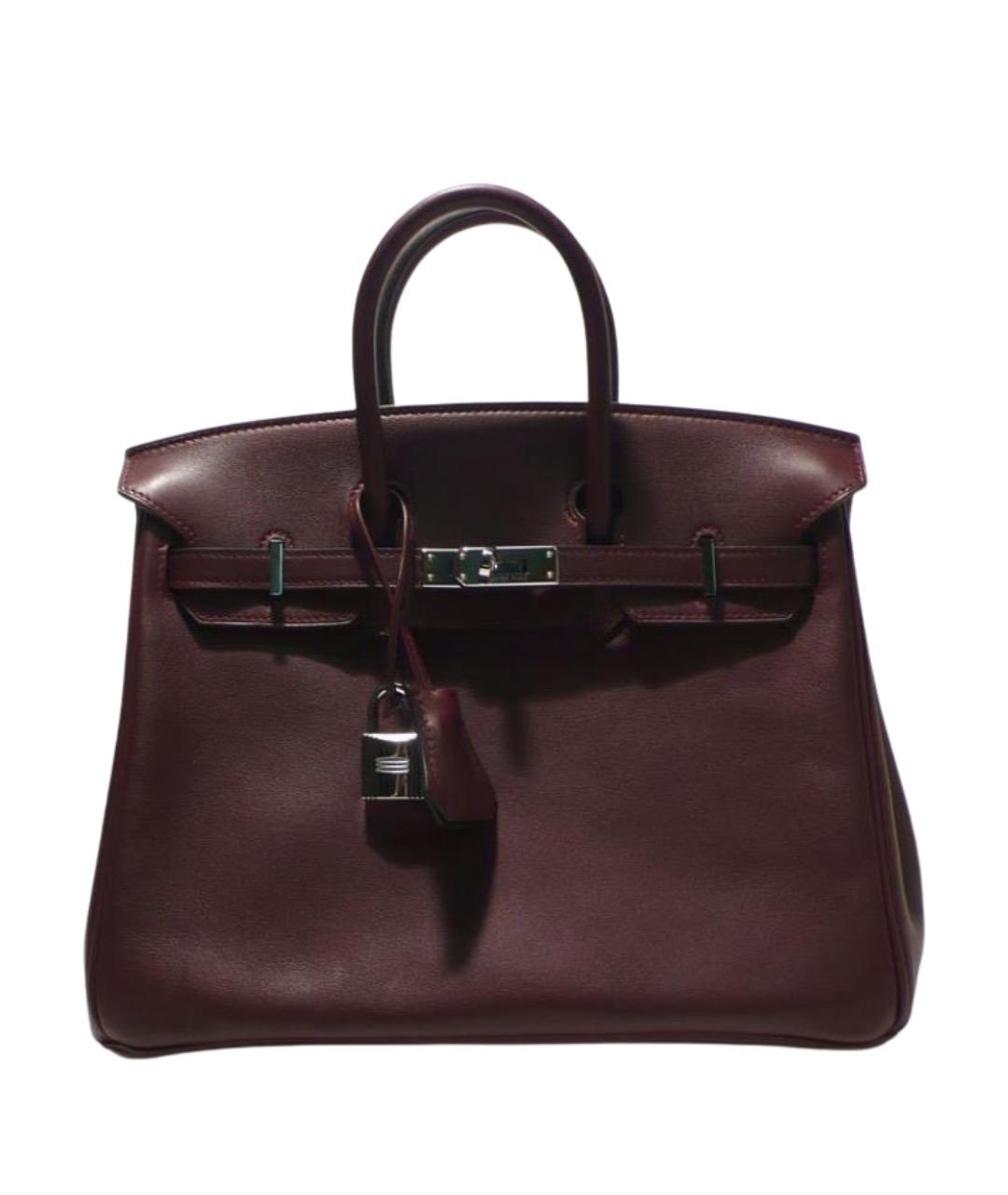 HERMES Фиолетовая кожаная сумка с короткими ручками, фото 1