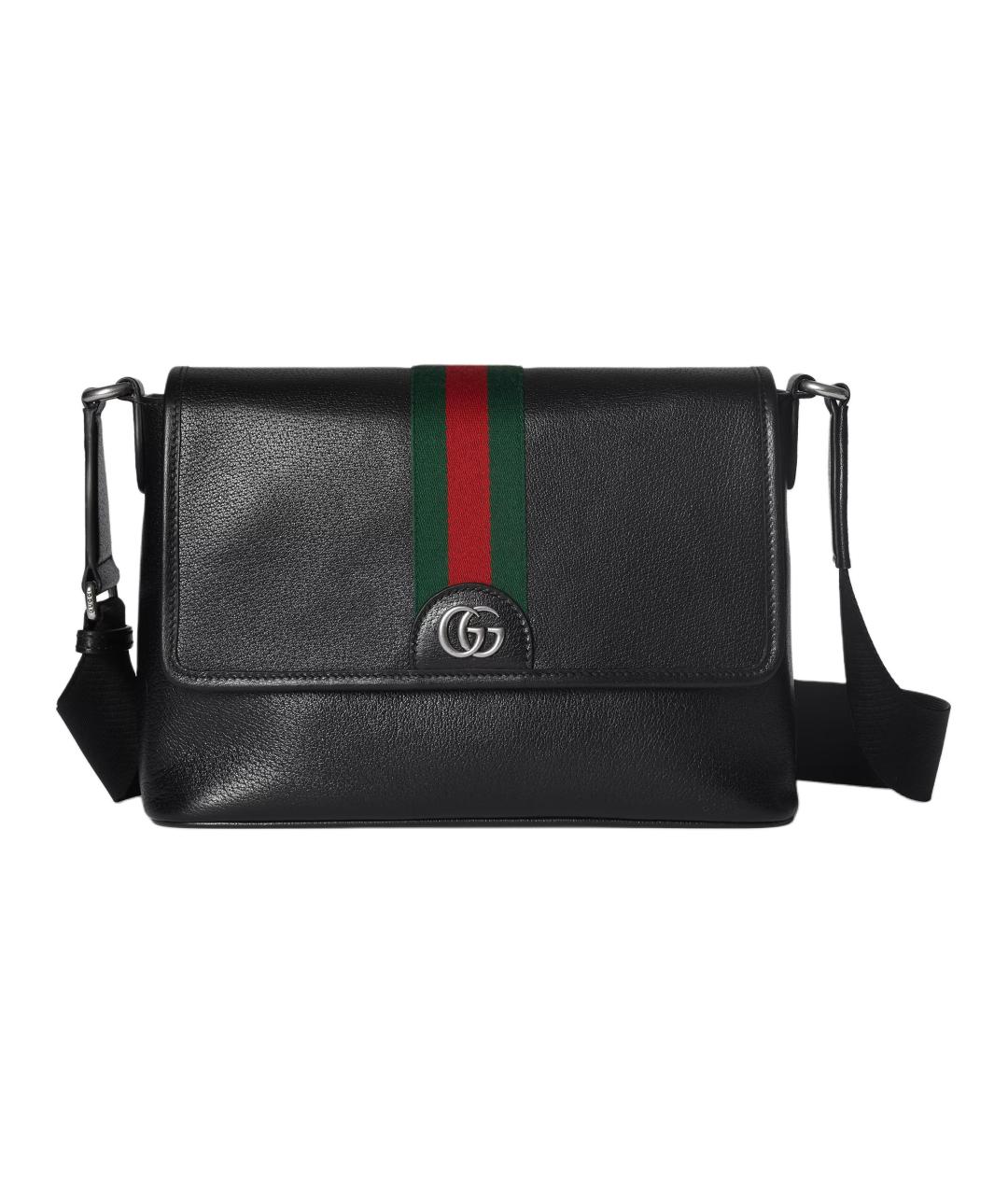 GUCCI Черная кожаная сумка на плечо, фото 1