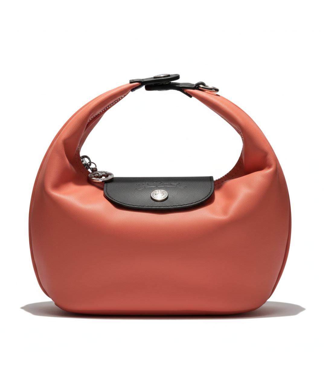 LONGCHAMP Коралловая кожаная сумка с короткими ручками, фото 1