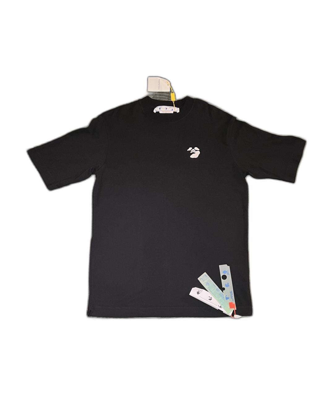 OFF-WHITE Черная хлопковая футболка, фото 4