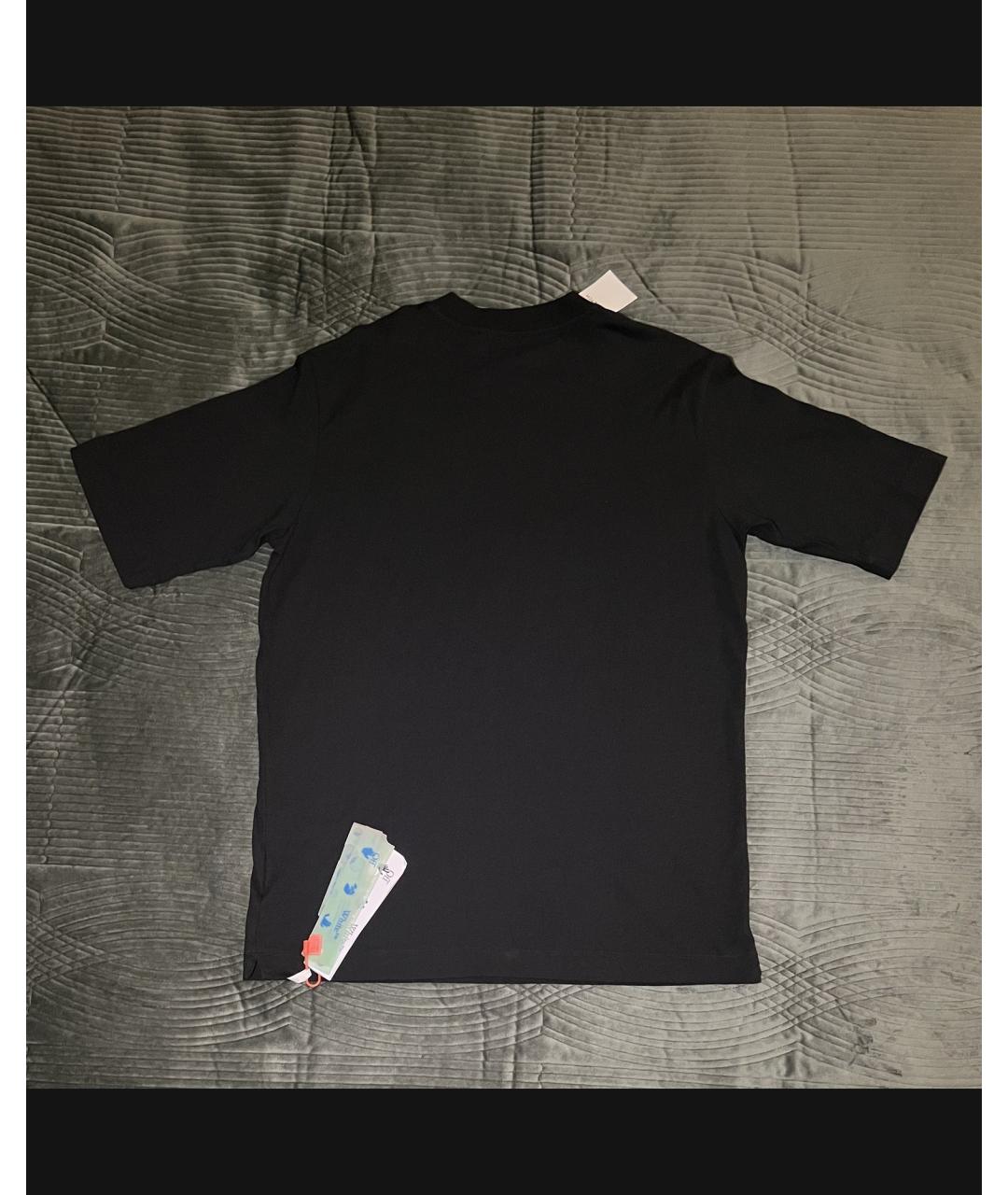 OFF-WHITE Черная хлопковая футболка, фото 3