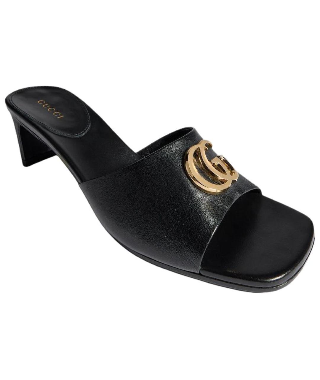 GUCCI Черные кожаные сандалии, фото 3