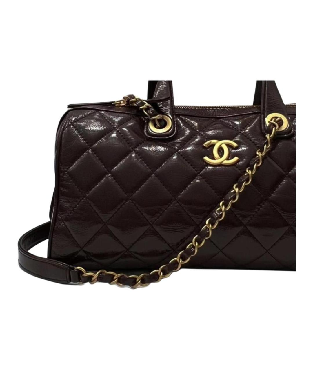 CHANEL Коричневая кожаная сумка через плечо, фото 3