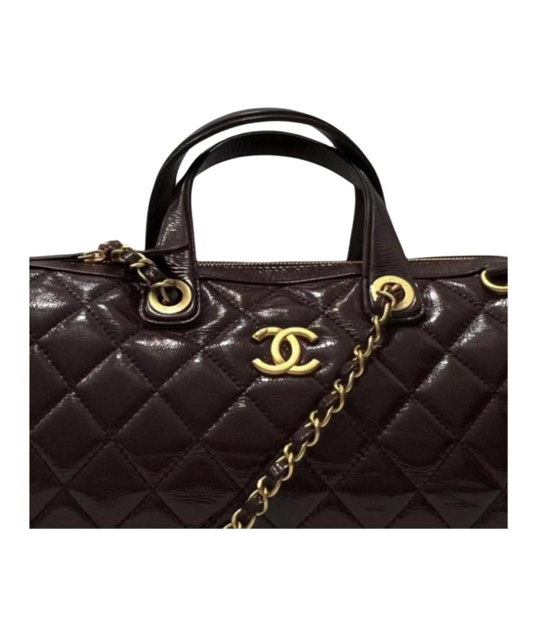 CHANEL Коричневая кожаная сумка через плечо, фото 2