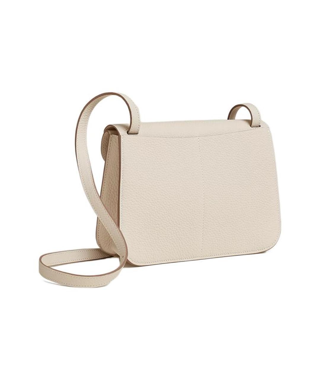 HERMES Белая кожаная сумка через плечо, фото 3