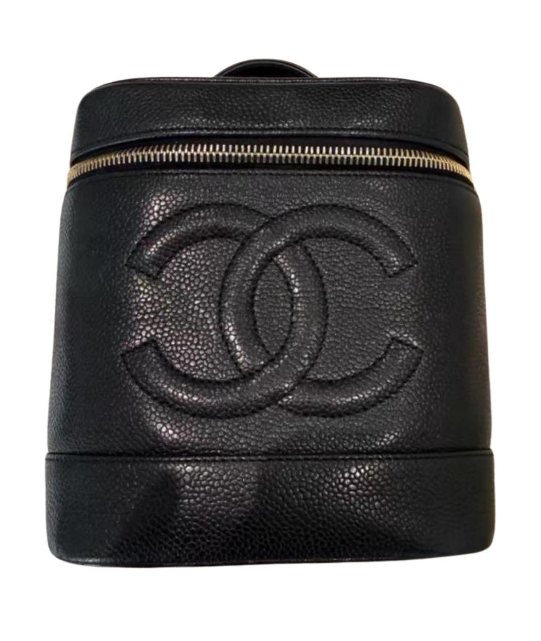 CHANEL Черная кожаная сумка с короткими ручками, фото 1