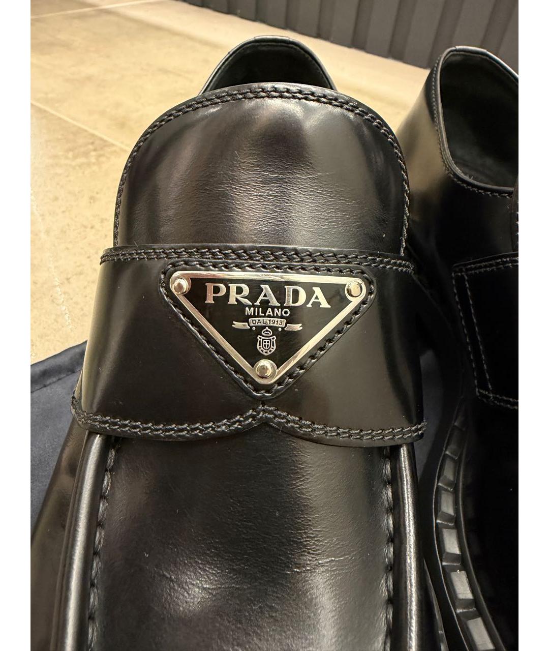 PRADA Черные кожаные лоферы, фото 8