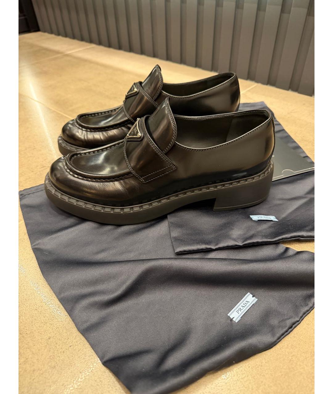 PRADA Черные кожаные лоферы, фото 7