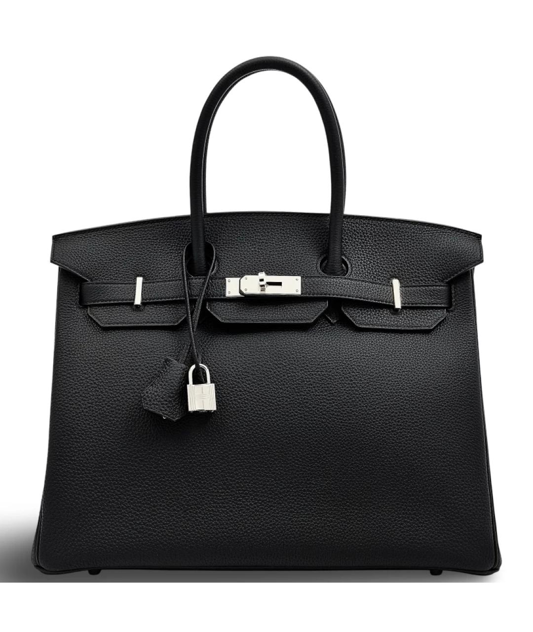 HERMES Черная кожаная сумка с короткими ручками, фото 7