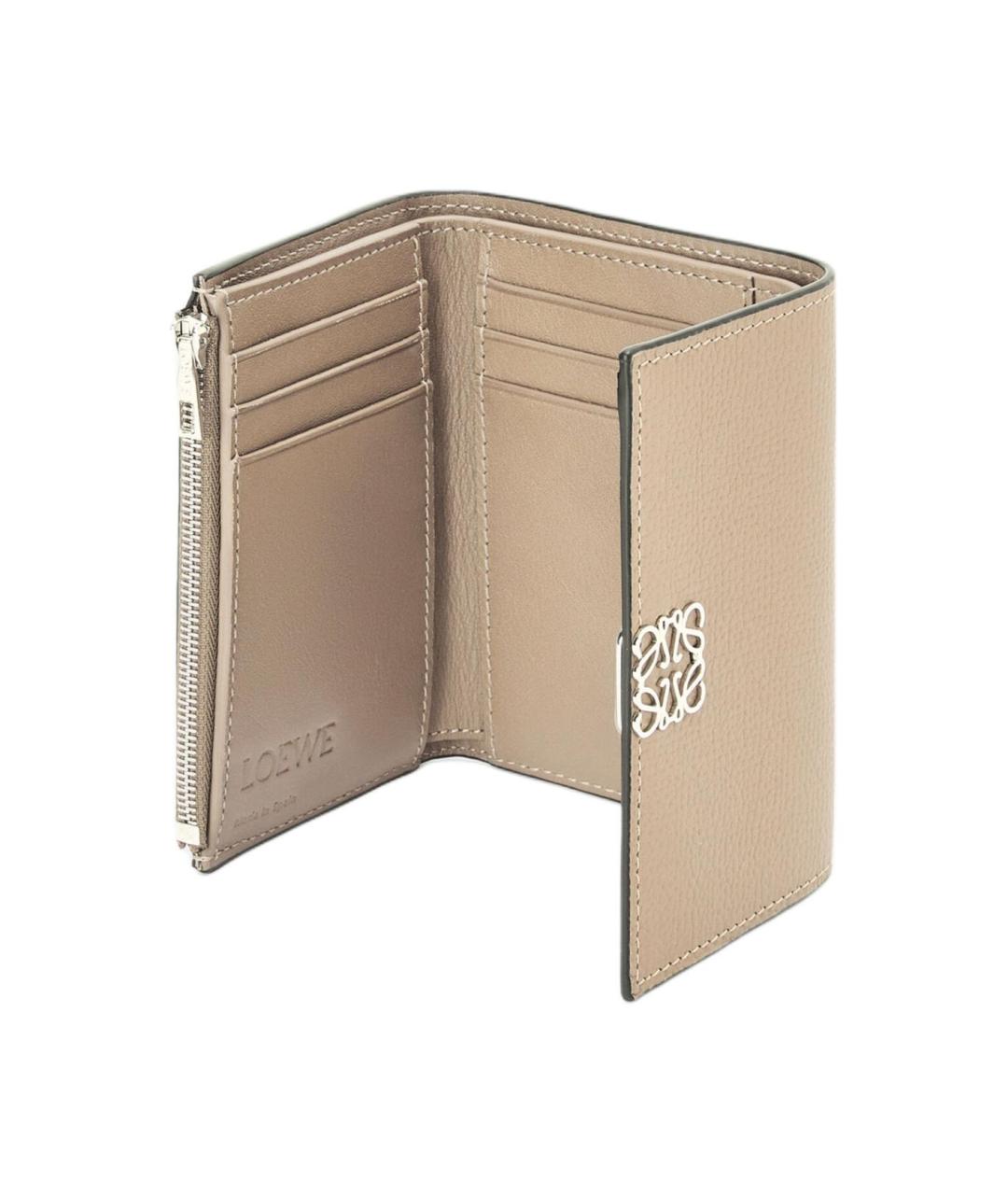 LOEWE Бежевый кожаный кошелек, фото 3