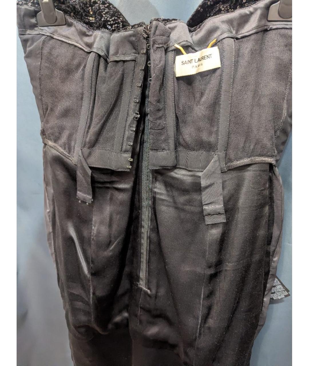 SAINT LAURENT Черное шелковое коктейльное платье, фото 3