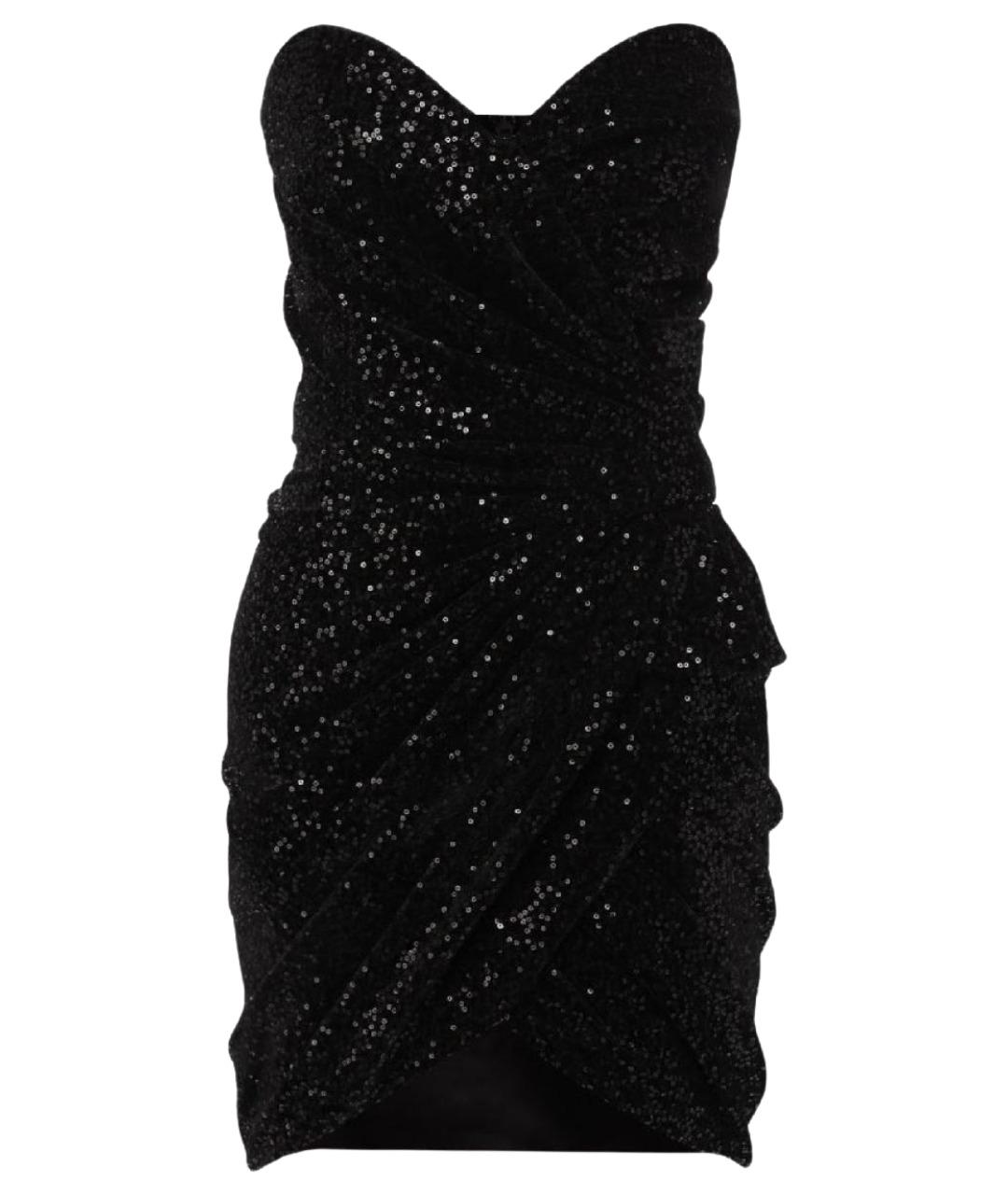 SAINT LAURENT Черное шелковое коктейльное платье, фото 1