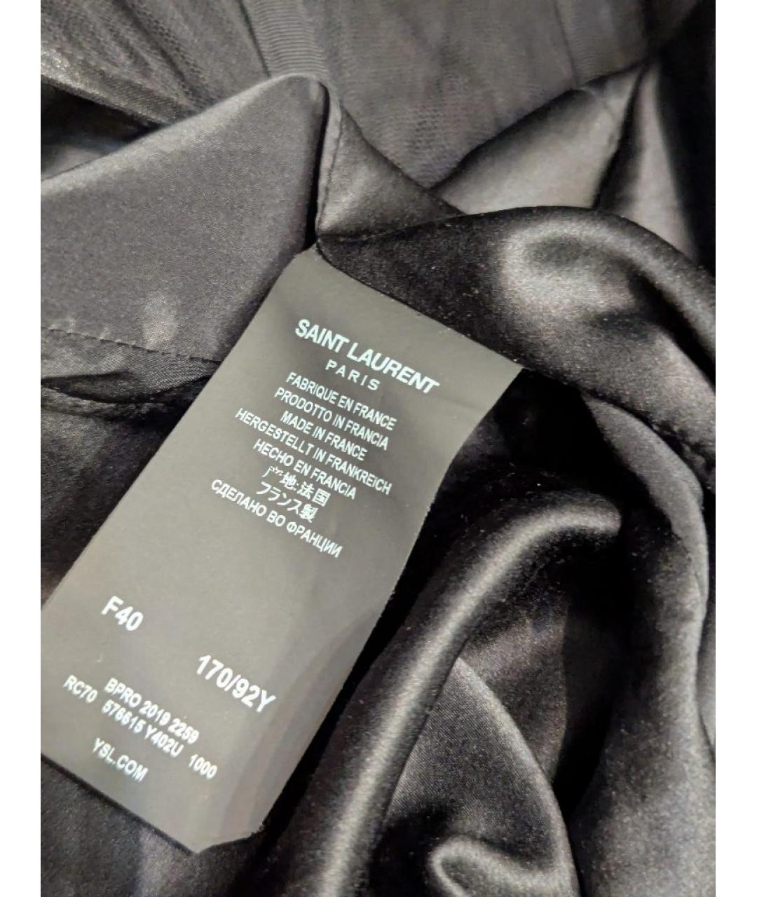 SAINT LAURENT Черное шелковое коктейльное платье, фото 9