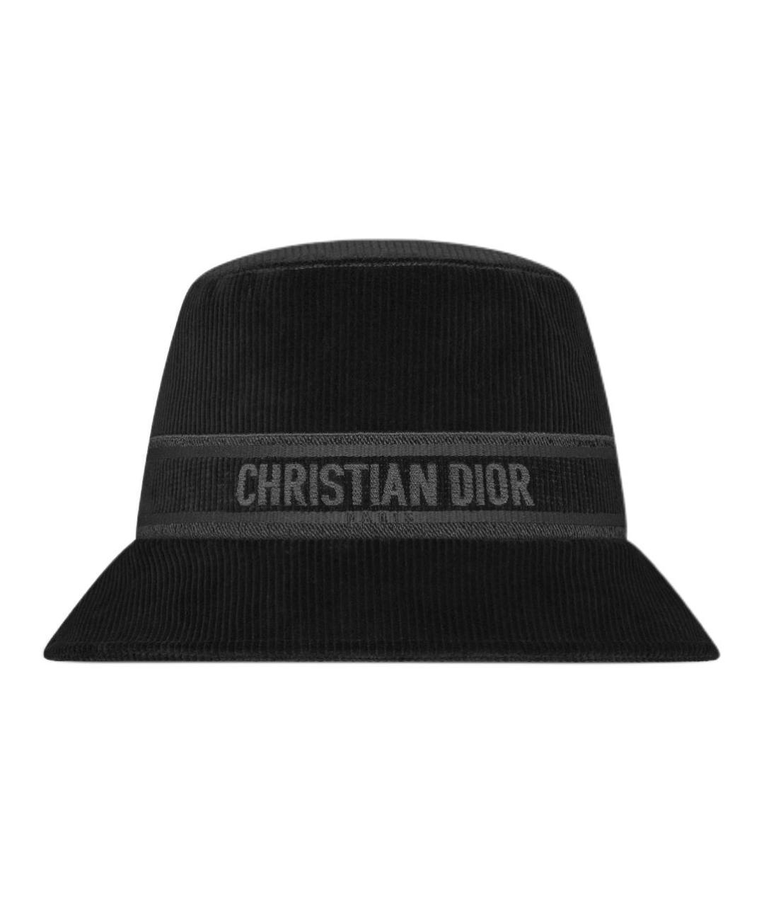 CHRISTIAN DIOR Черная хлопковая панама, фото 1