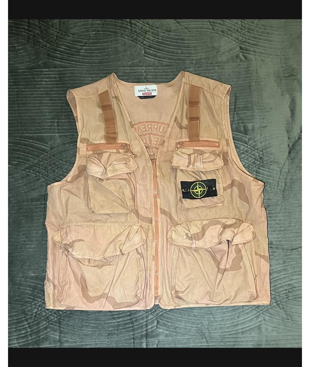 STONE ISLAND Коралловый хлопковый жилет, фото 8