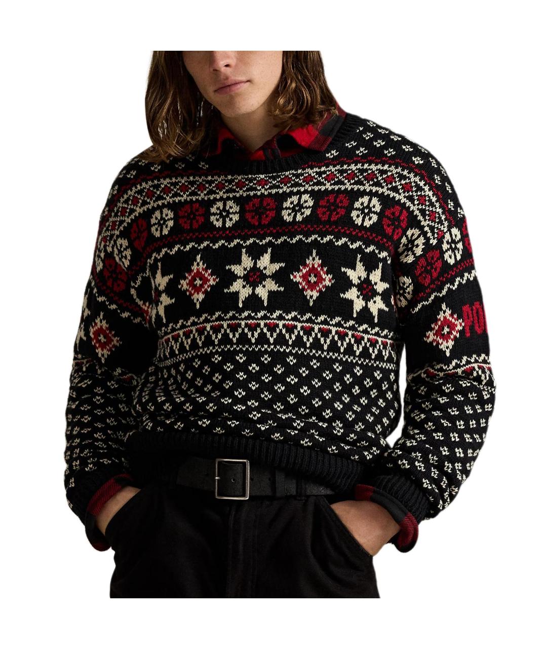 POLO RALPH LAUREN Черный хлопковый джемпер / свитер, фото 2