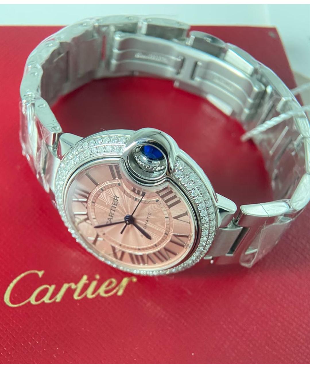 CARTIER Розовые металлические часы, фото 6