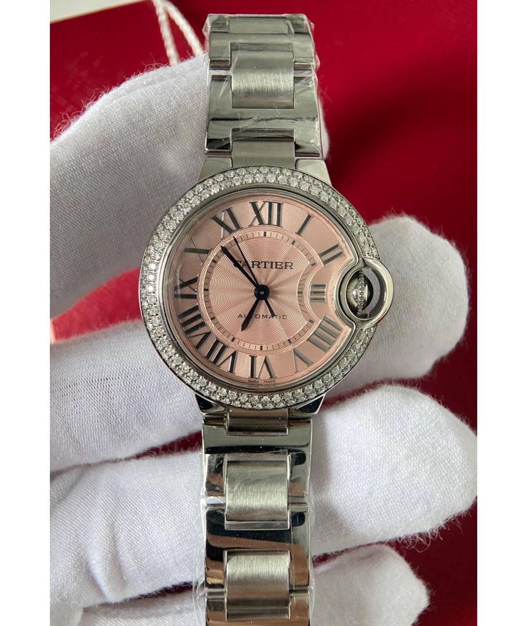 CARTIER Розовые металлические часы, фото 4