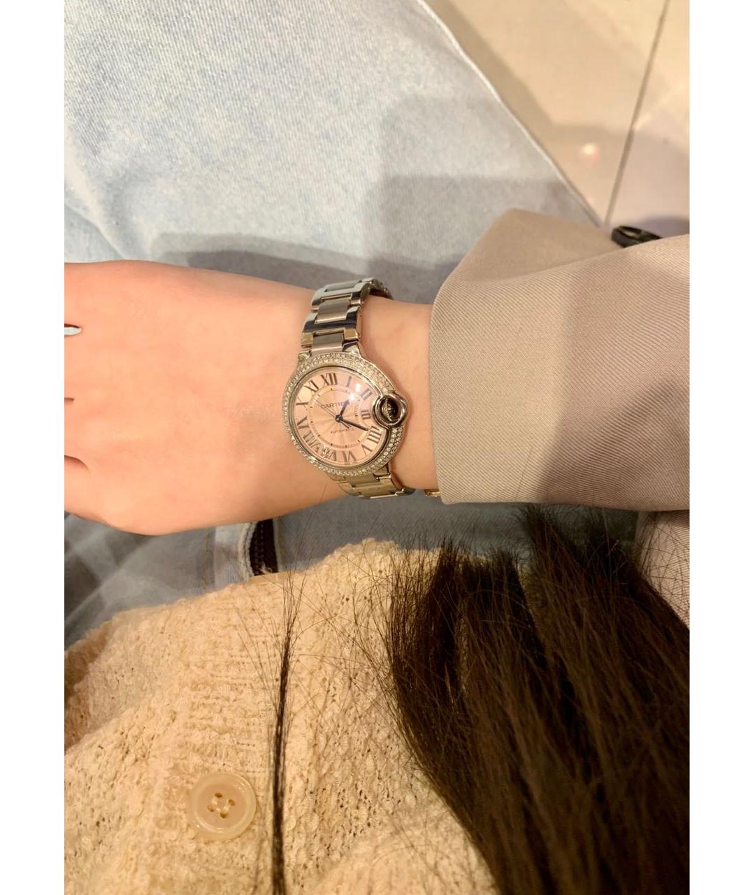 CARTIER Розовые металлические часы, фото 2