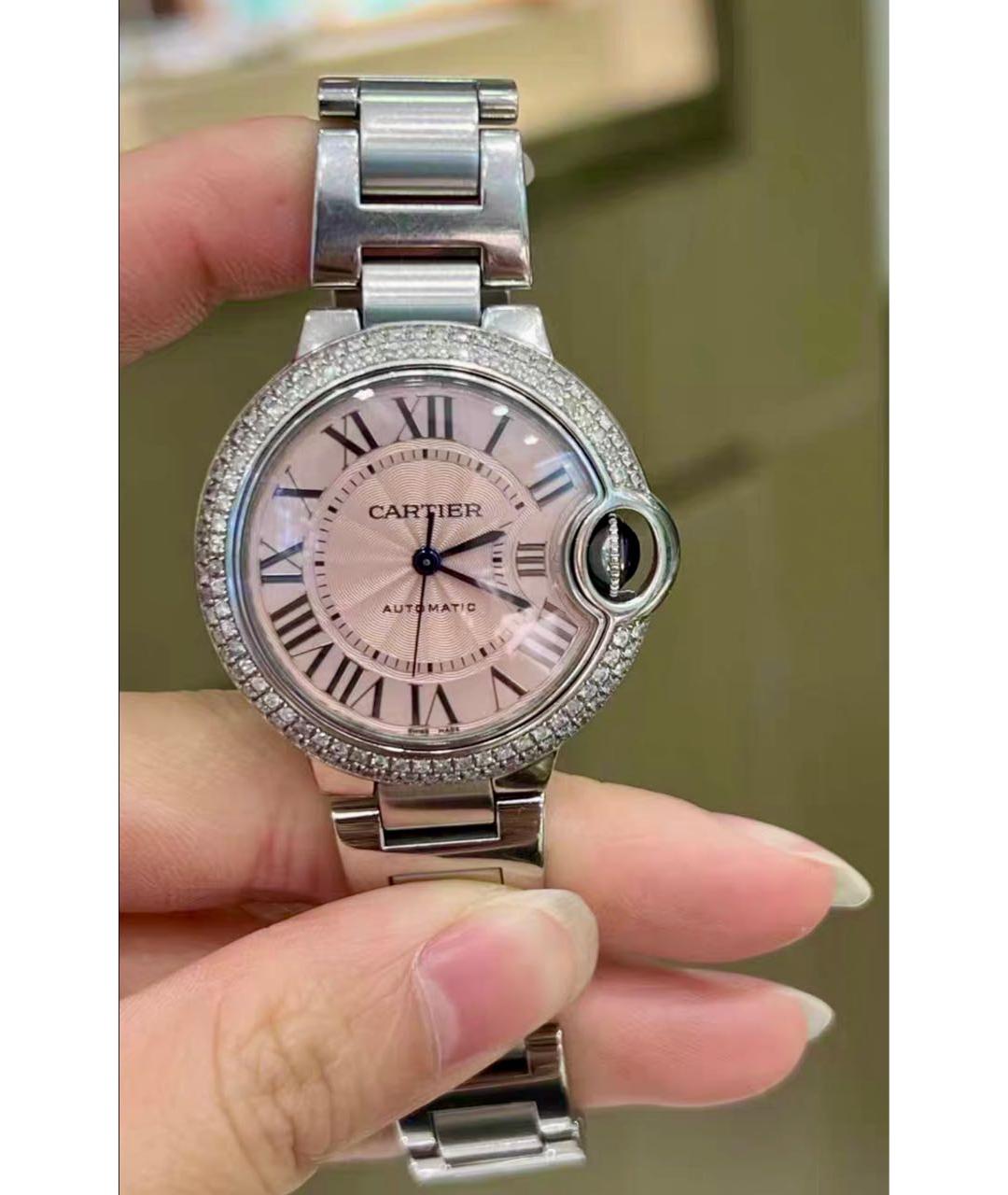 CARTIER Розовые металлические часы, фото 5