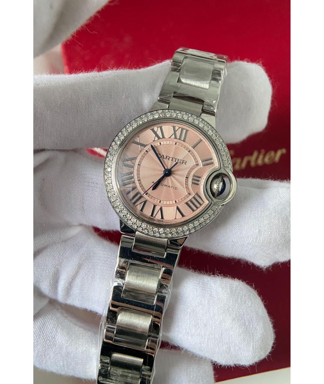 CARTIER Розовые металлические часы, фото 3