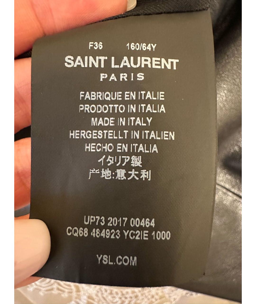 SAINT LAURENT Черные кожаные шорты, фото 7
