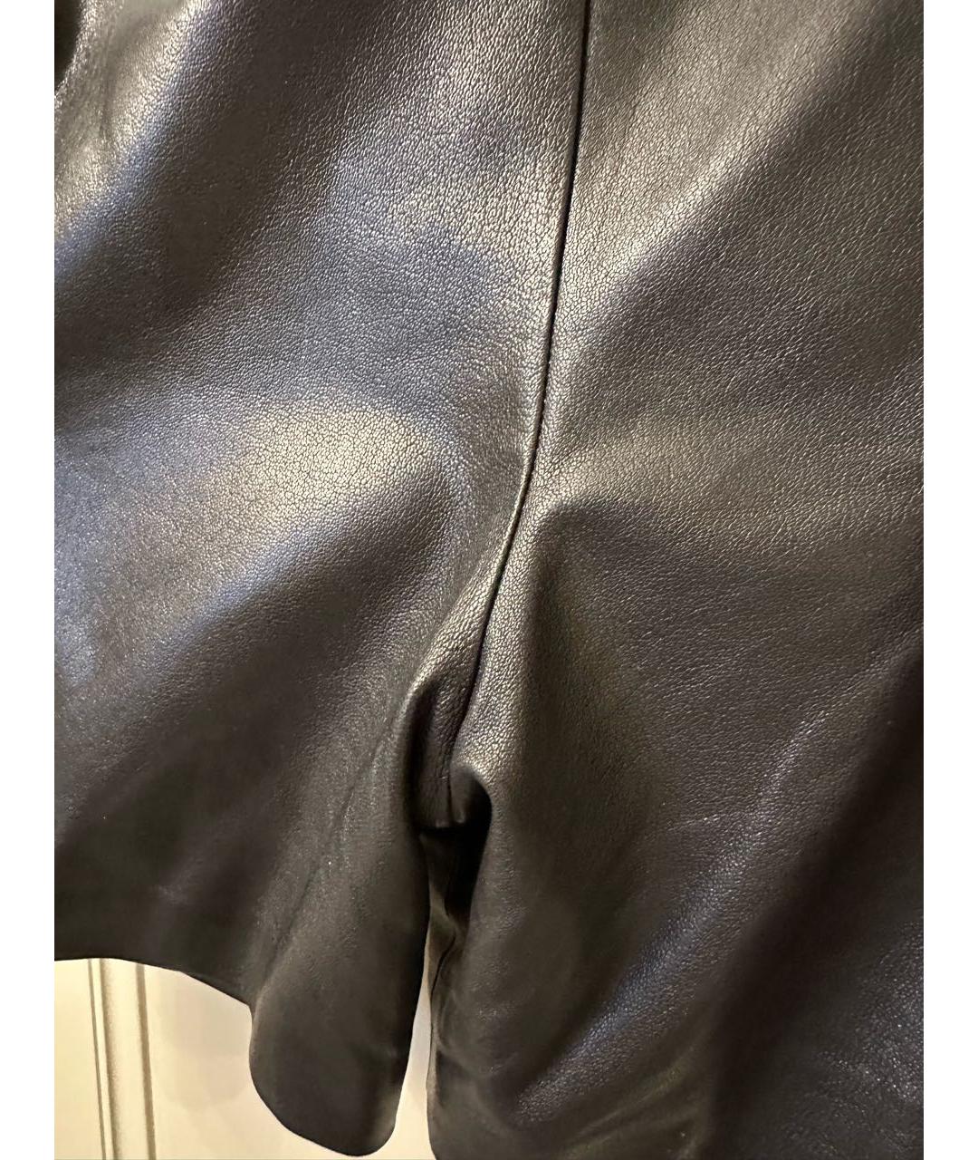 SAINT LAURENT Черные кожаные шорты, фото 5