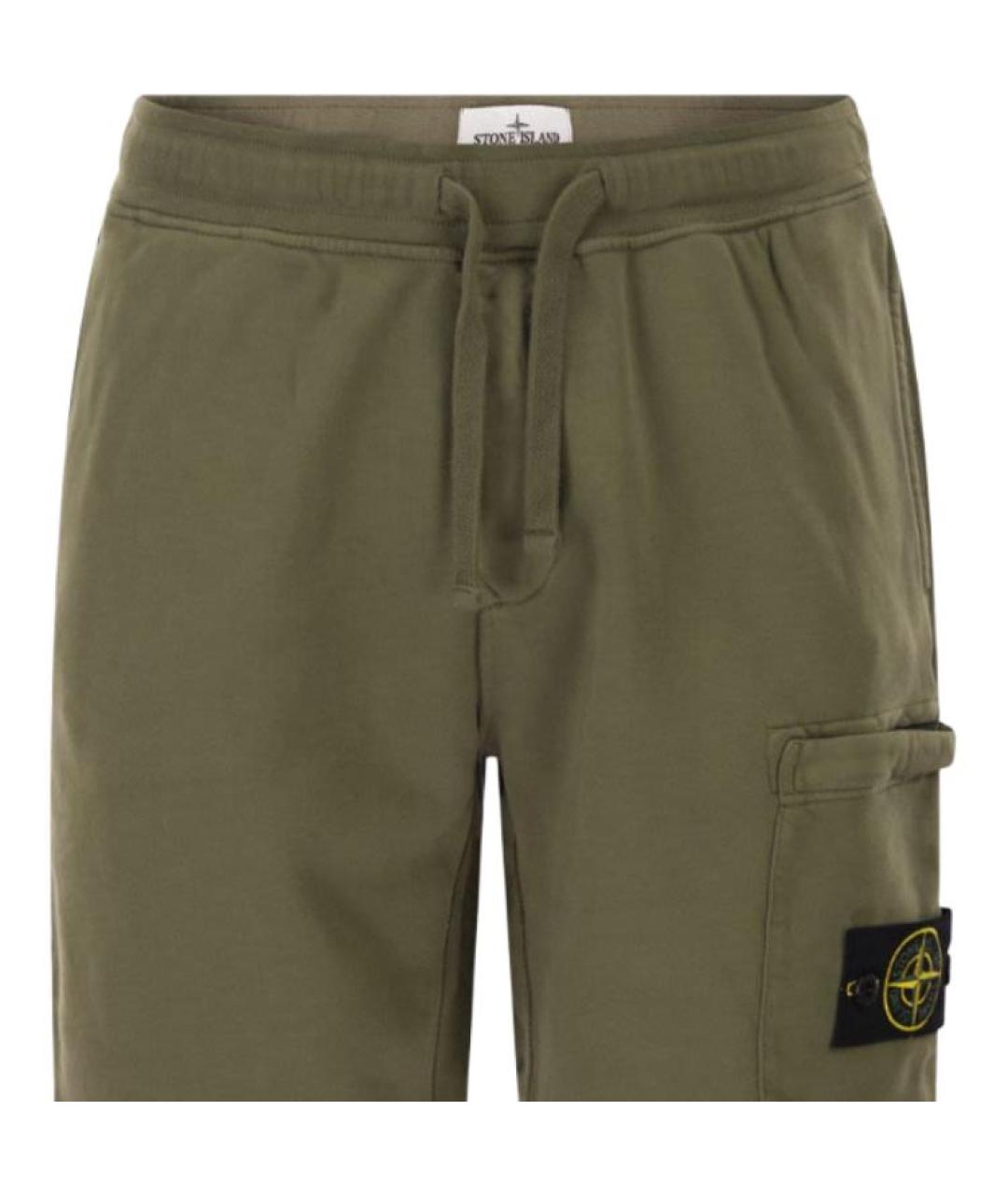 STONE ISLAND Зеленые шорты, фото 4