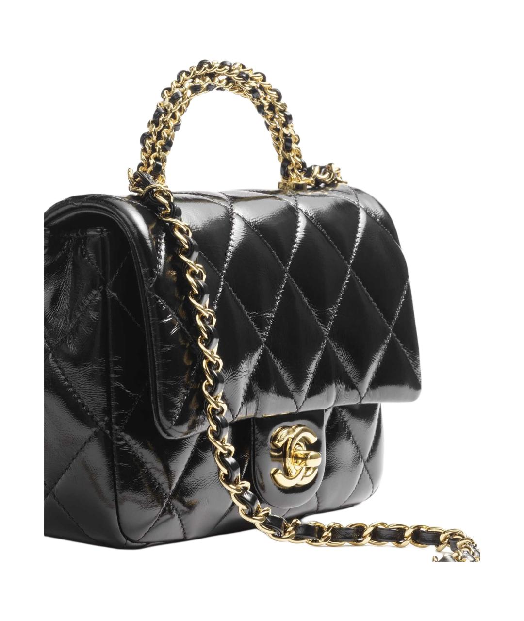 CHANEL Черная кожаная сумка через плечо, фото 2