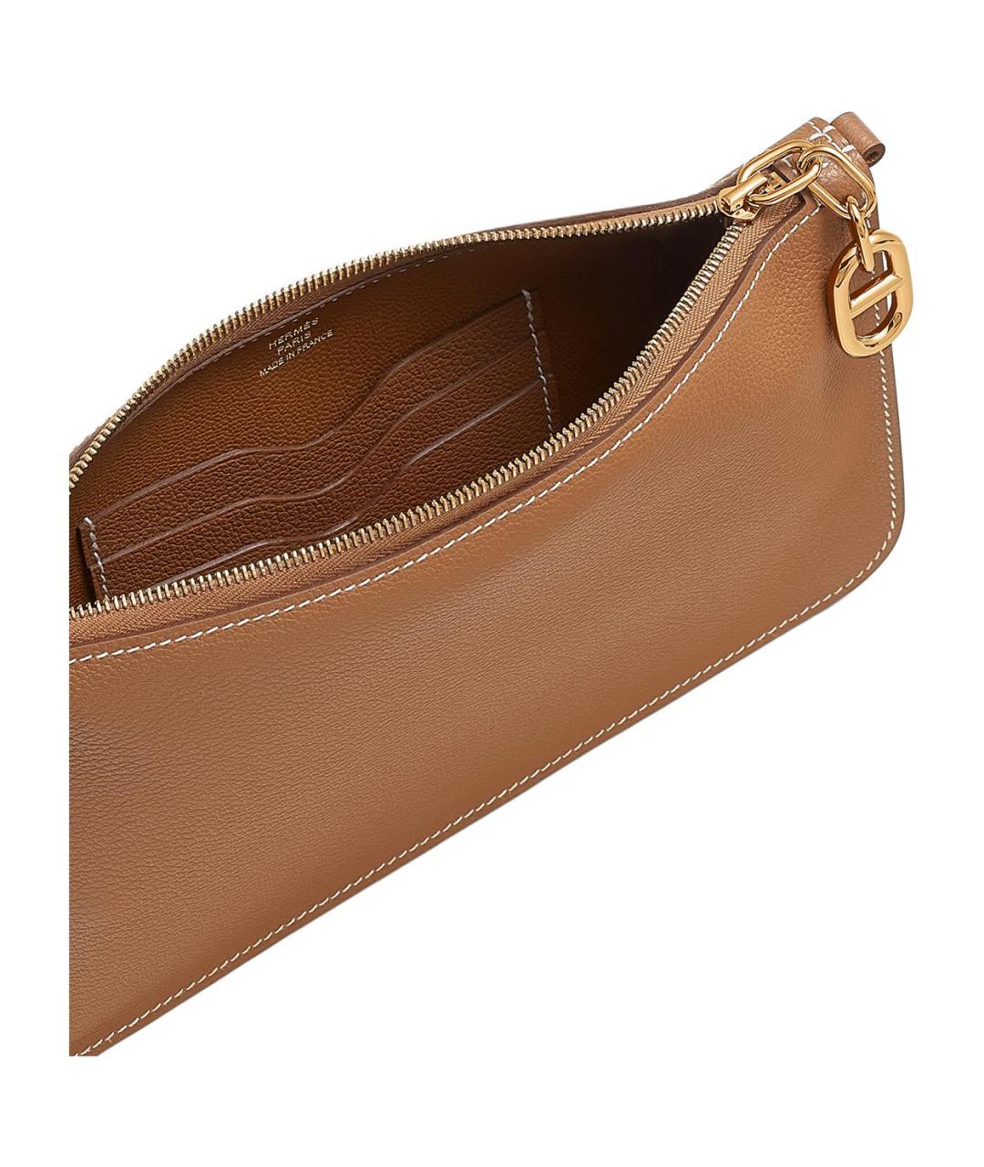 HERMES Коричневая кожаная сумка через плечо, фото 3