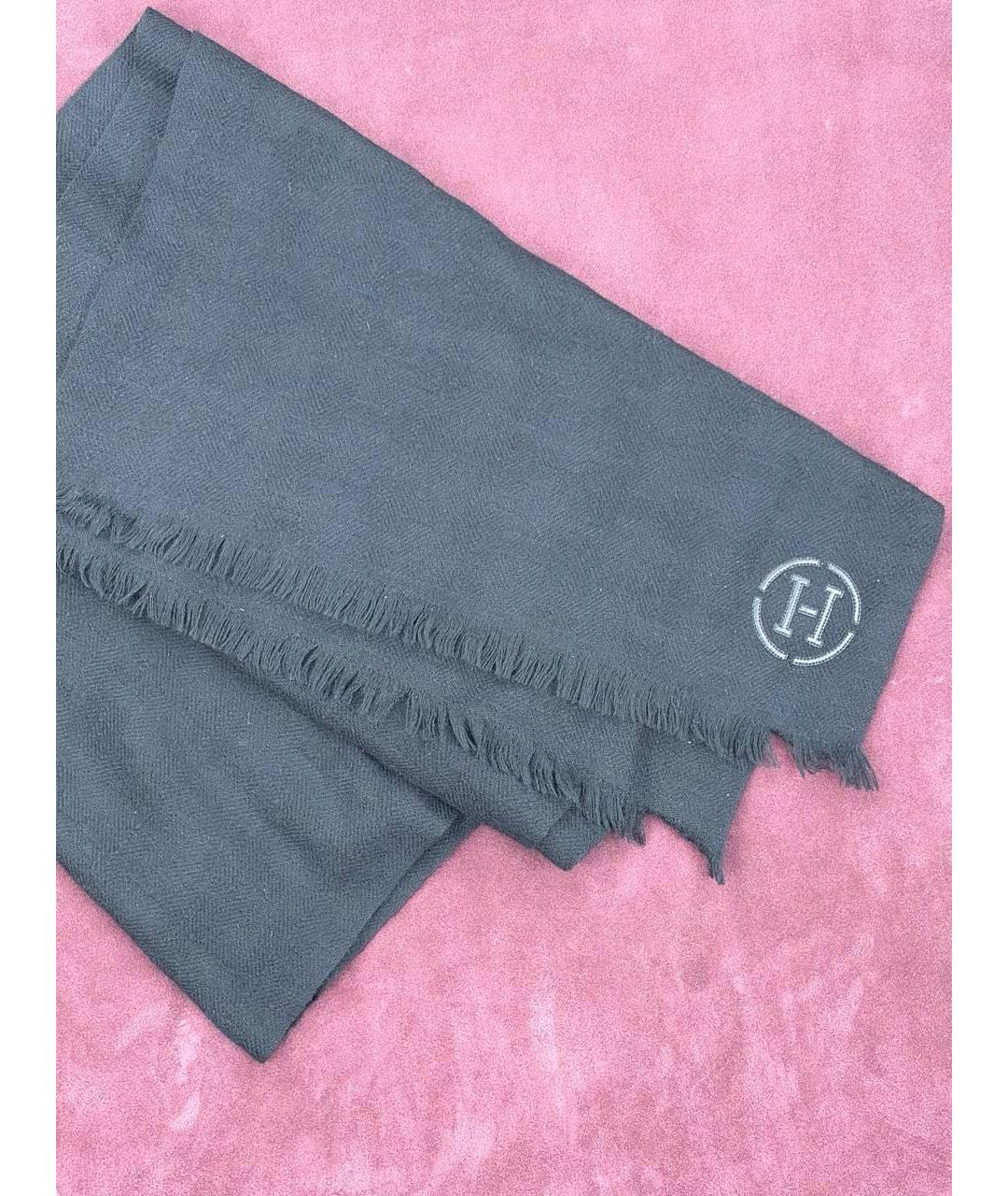 HERMES Серый кашемировый шарф, фото 2