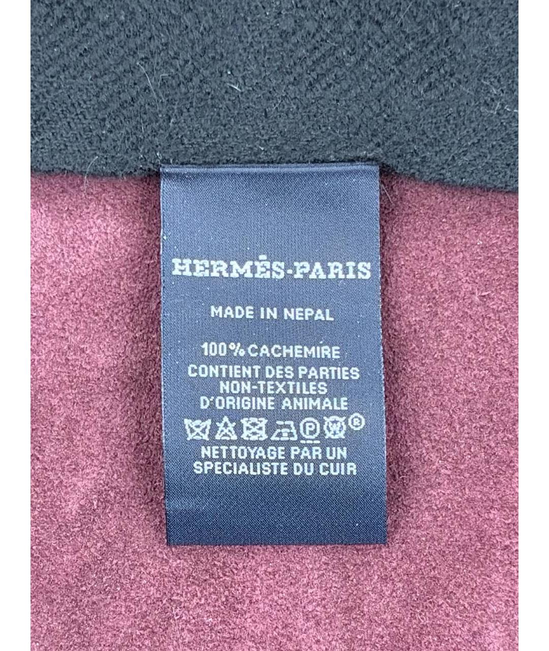 HERMES Серый кашемировый шарф, фото 4