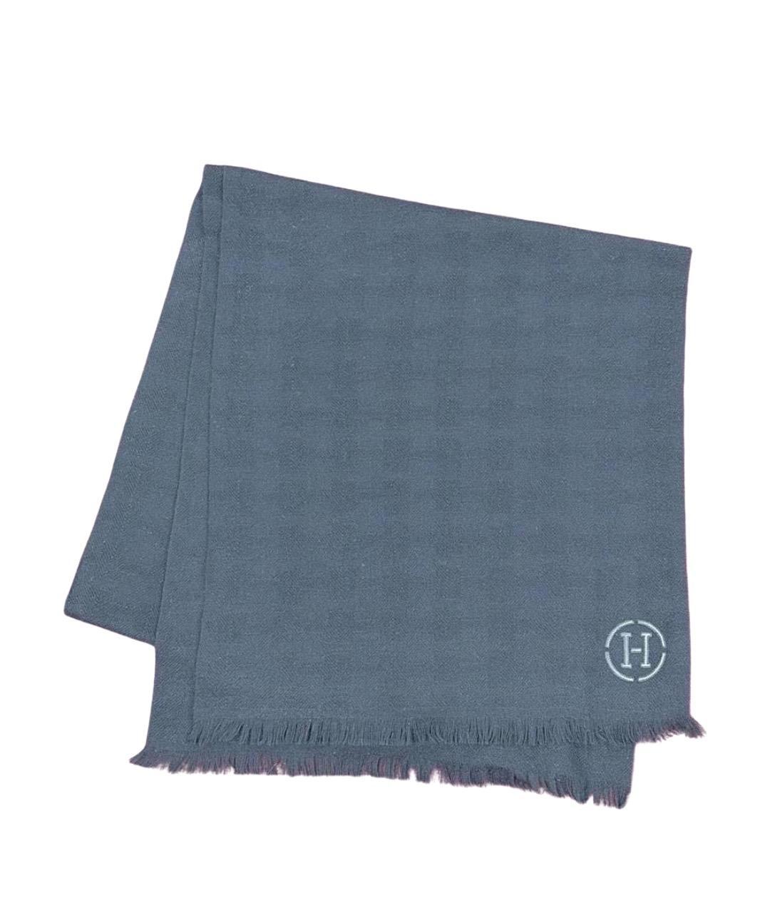 HERMES Серый кашемировый шарф, фото 1
