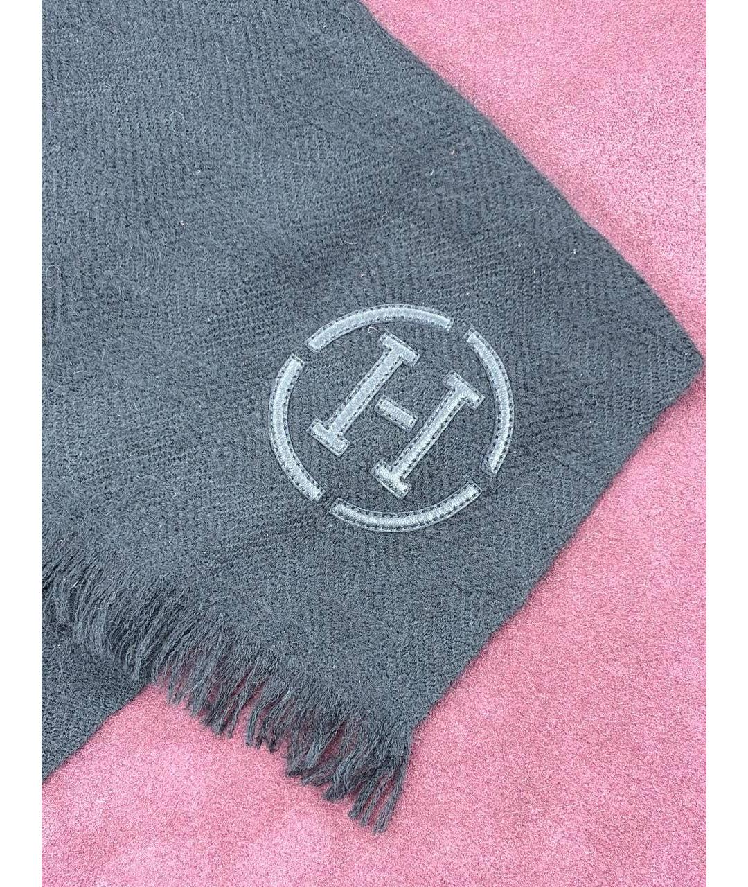 HERMES Серый кашемировый шарф, фото 3