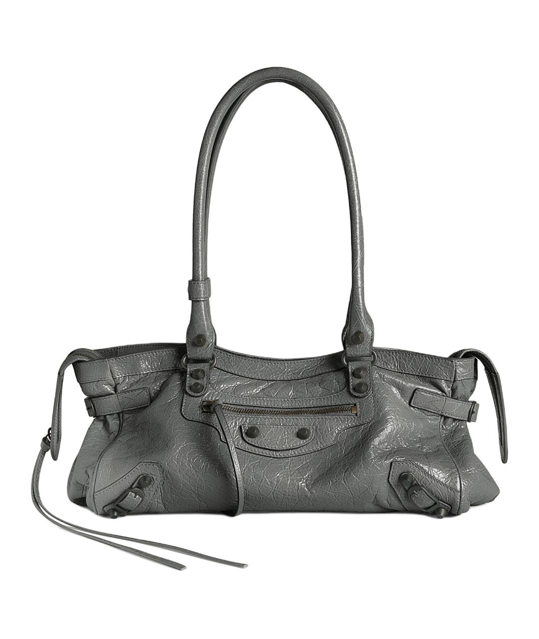 BALENCIAGA Серая кожаная сумка через плечо, фото 1