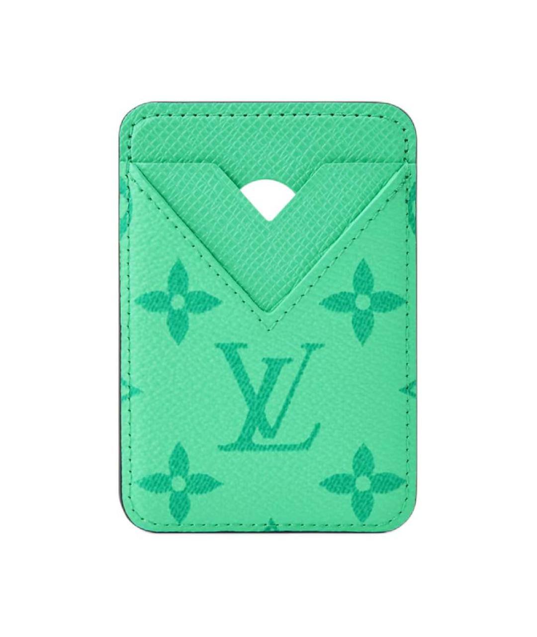 LOUIS VUITTON Зеленый кожаный кардхолдер, фото 1