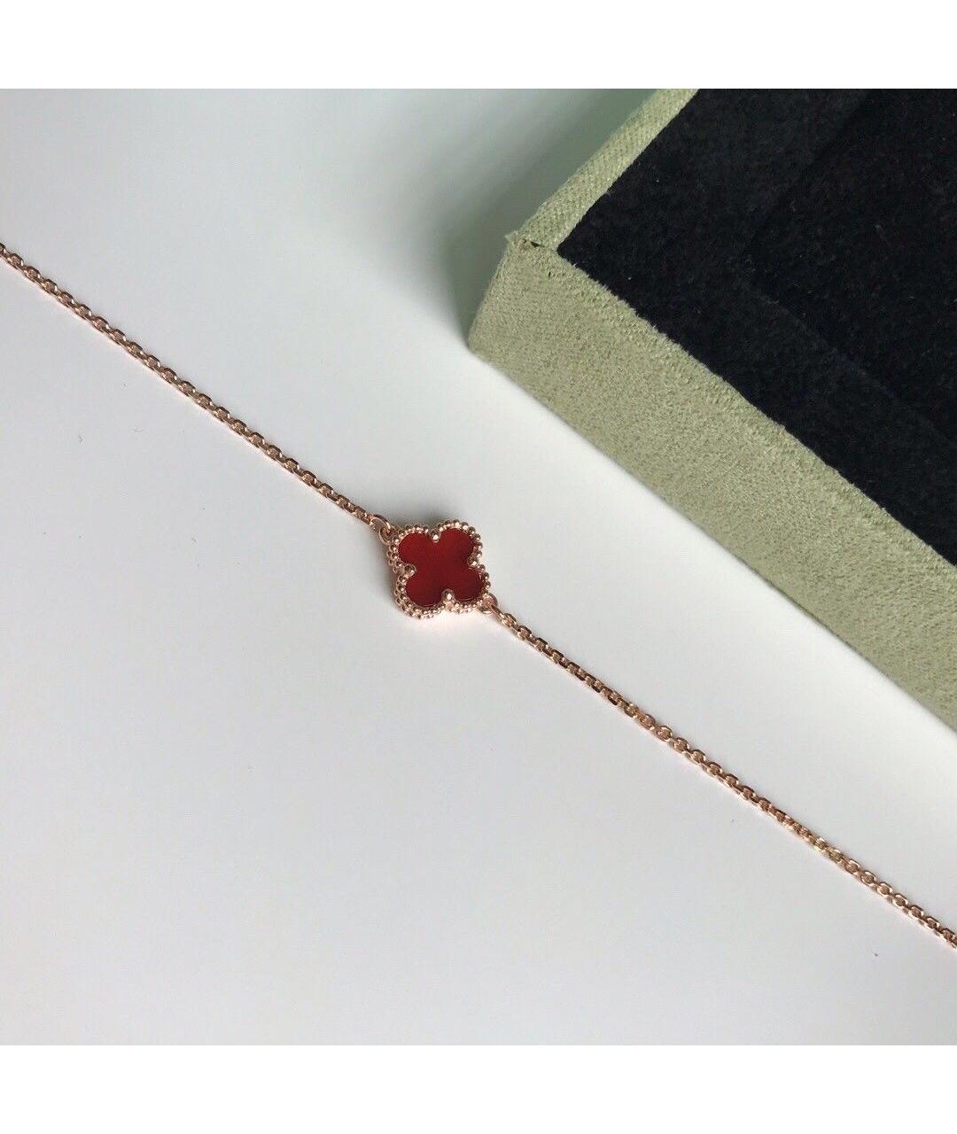 VAN CLEEF & ARPELS Бордовый браслет из желтого золота, фото 2