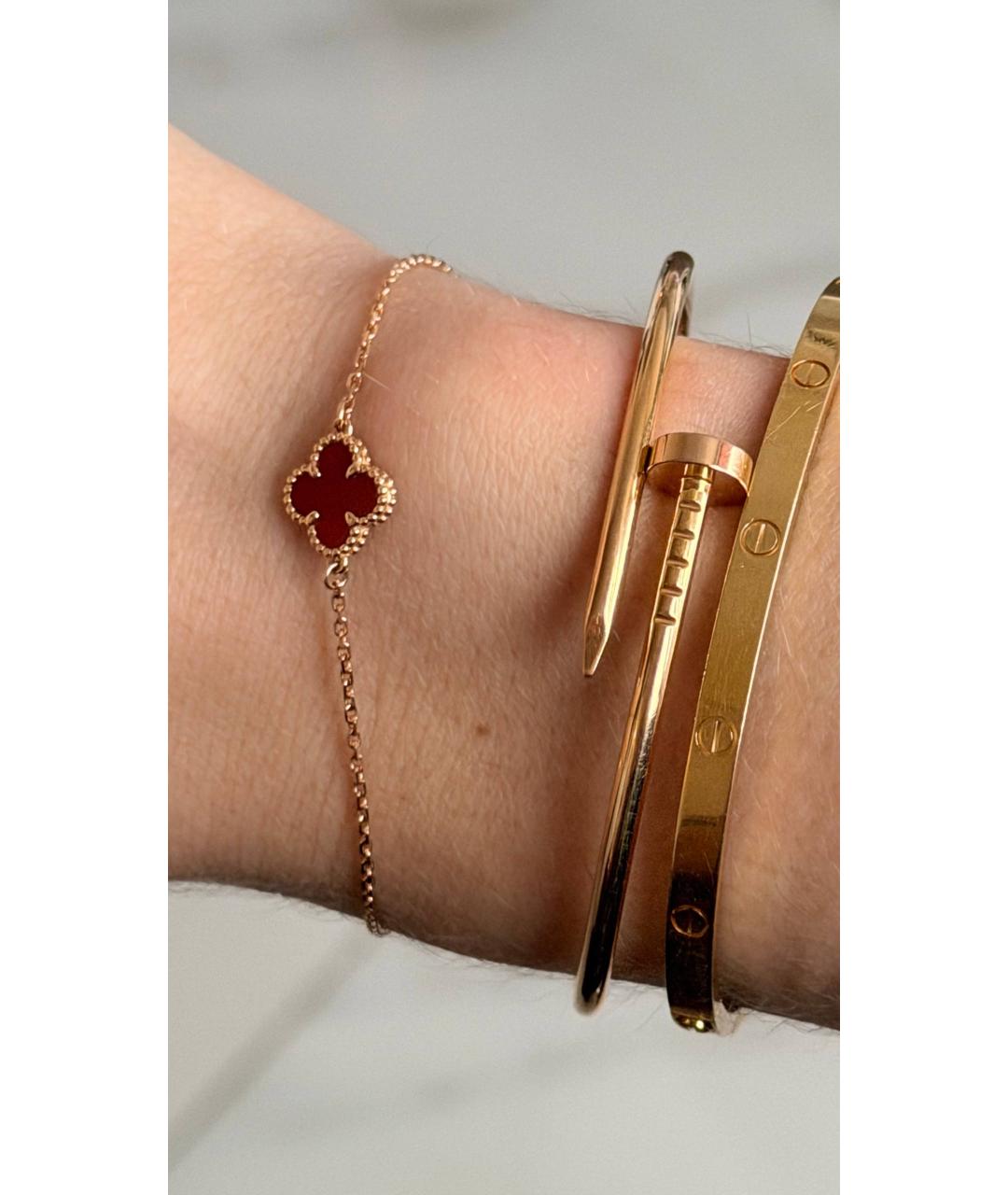 VAN CLEEF & ARPELS Бордовый браслет из желтого золота, фото 5