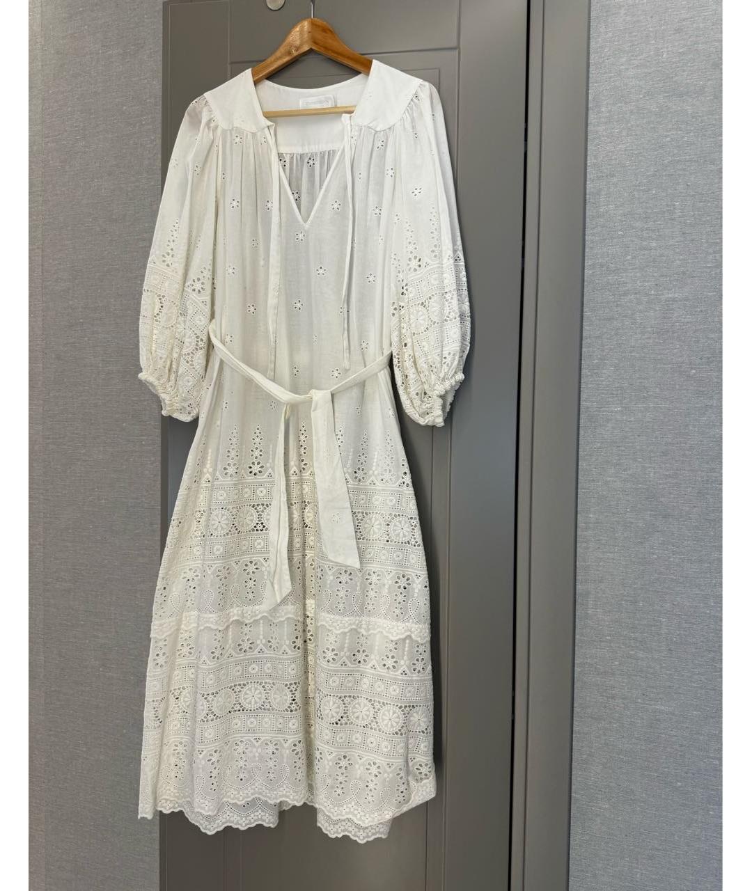 ZIMMERMANN Белое хлопковое повседневное платье, фото 7
