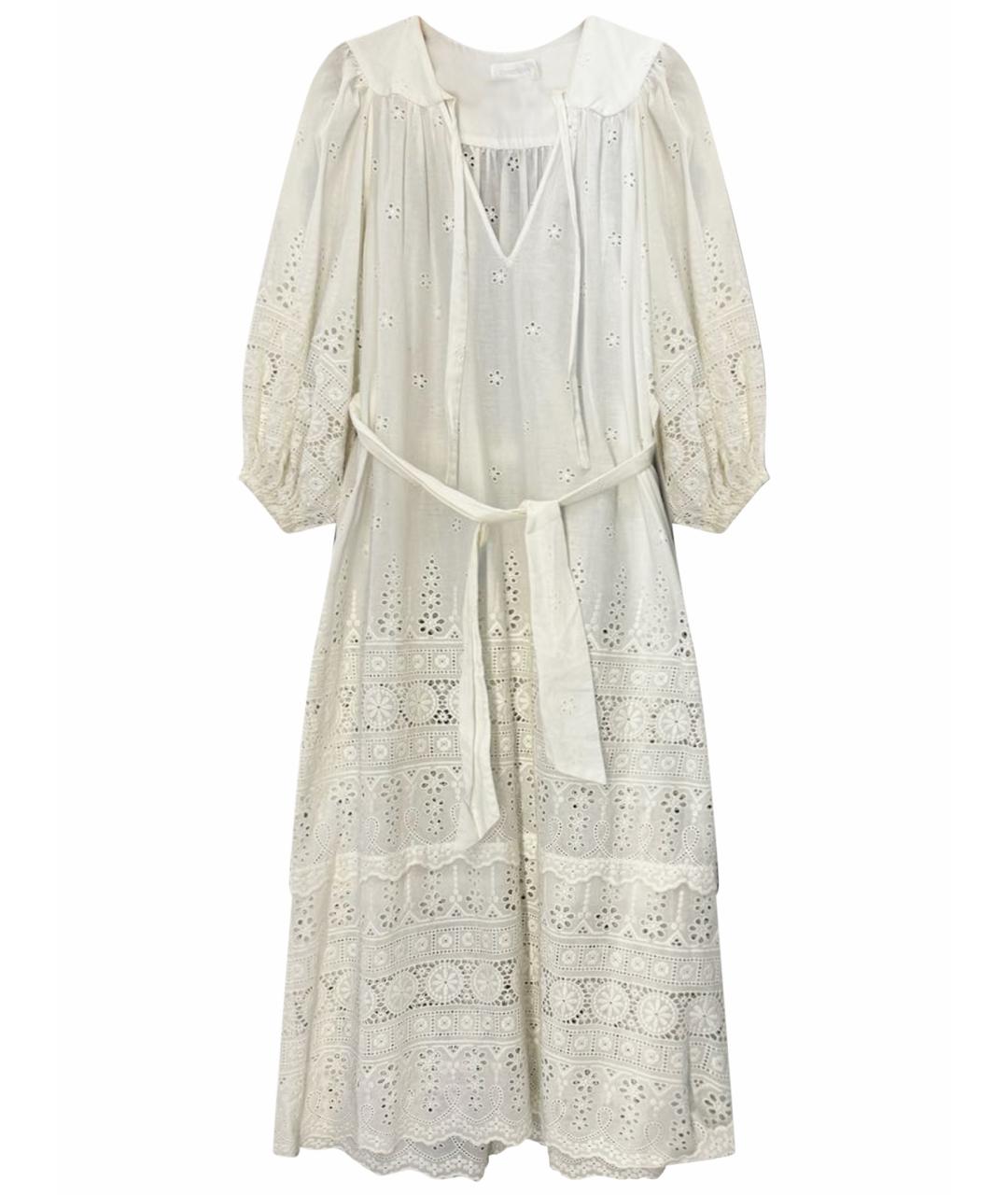 ZIMMERMANN Белое хлопковое повседневное платье, фото 1