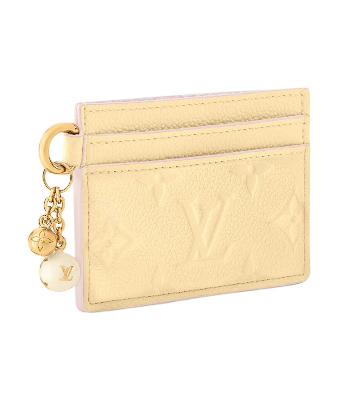 LOUIS VUITTON Желтый кожаный кардхолдер, фото 2