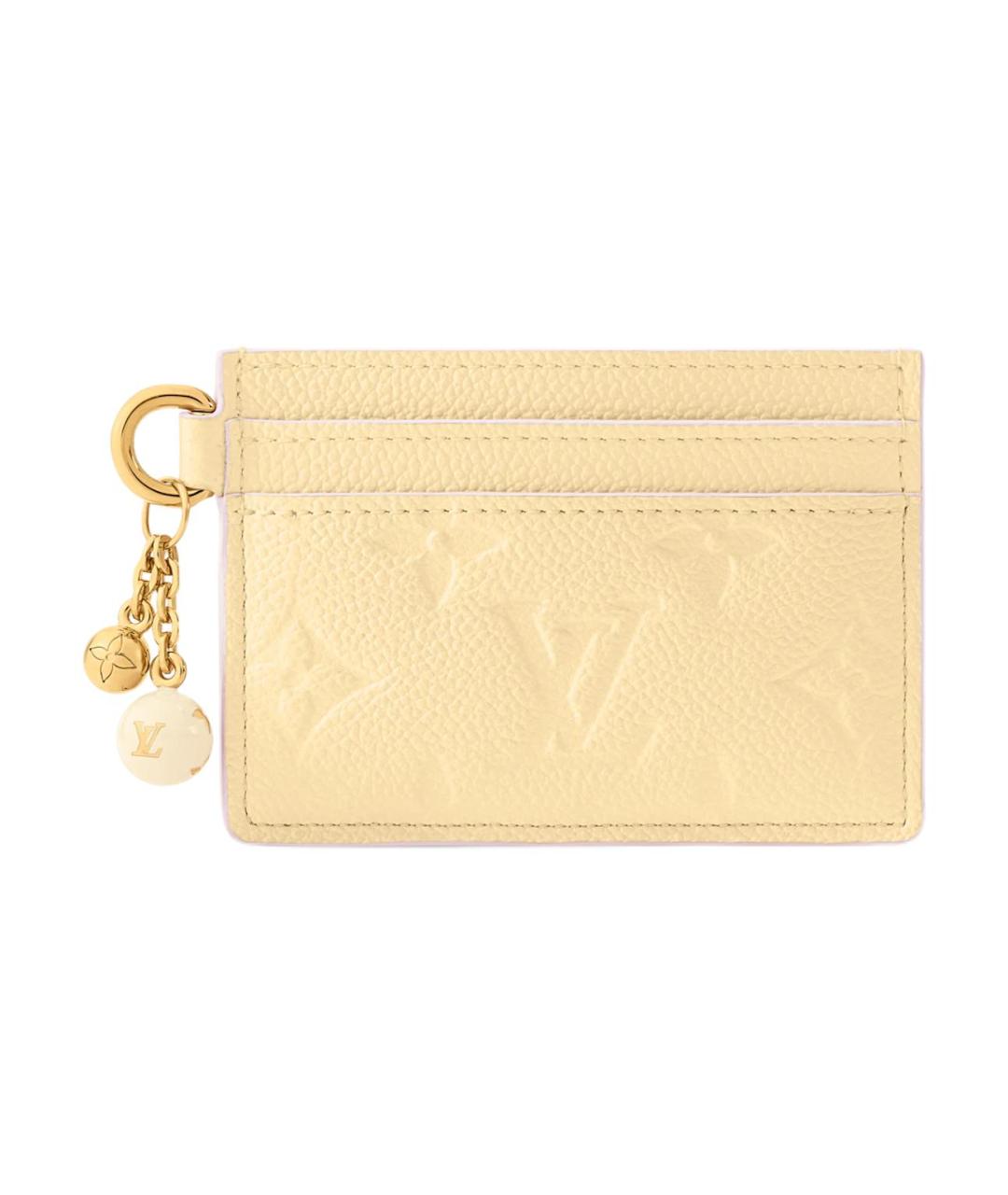 LOUIS VUITTON Желтый кожаный кардхолдер, фото 1